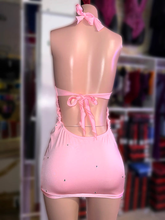 Baby Pink Rhinestone Gown