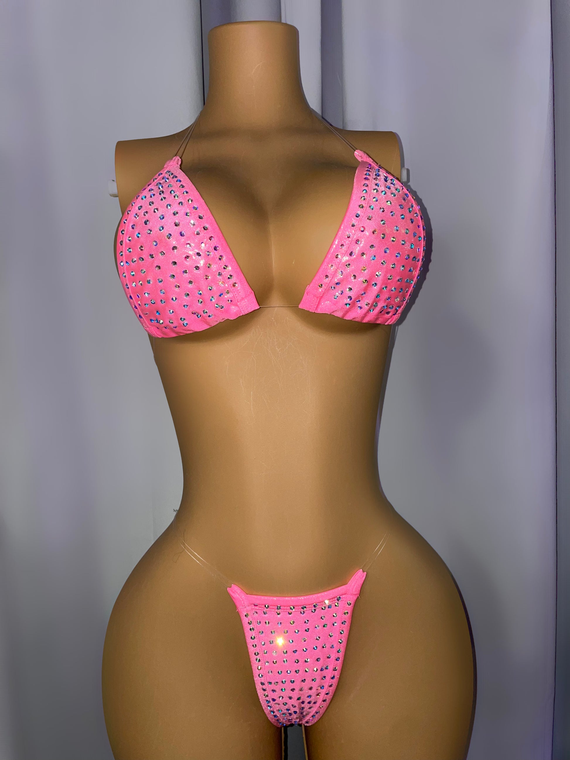 Pink Shimmer Bling Bikini - Exotic dance outfit