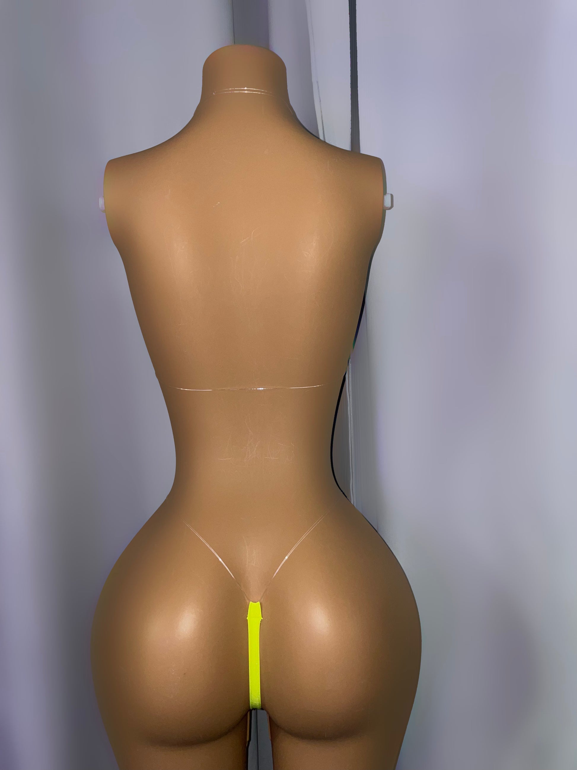 Chartreuse Rhinestone Bling Micro Bikini - Exotic dance outfit