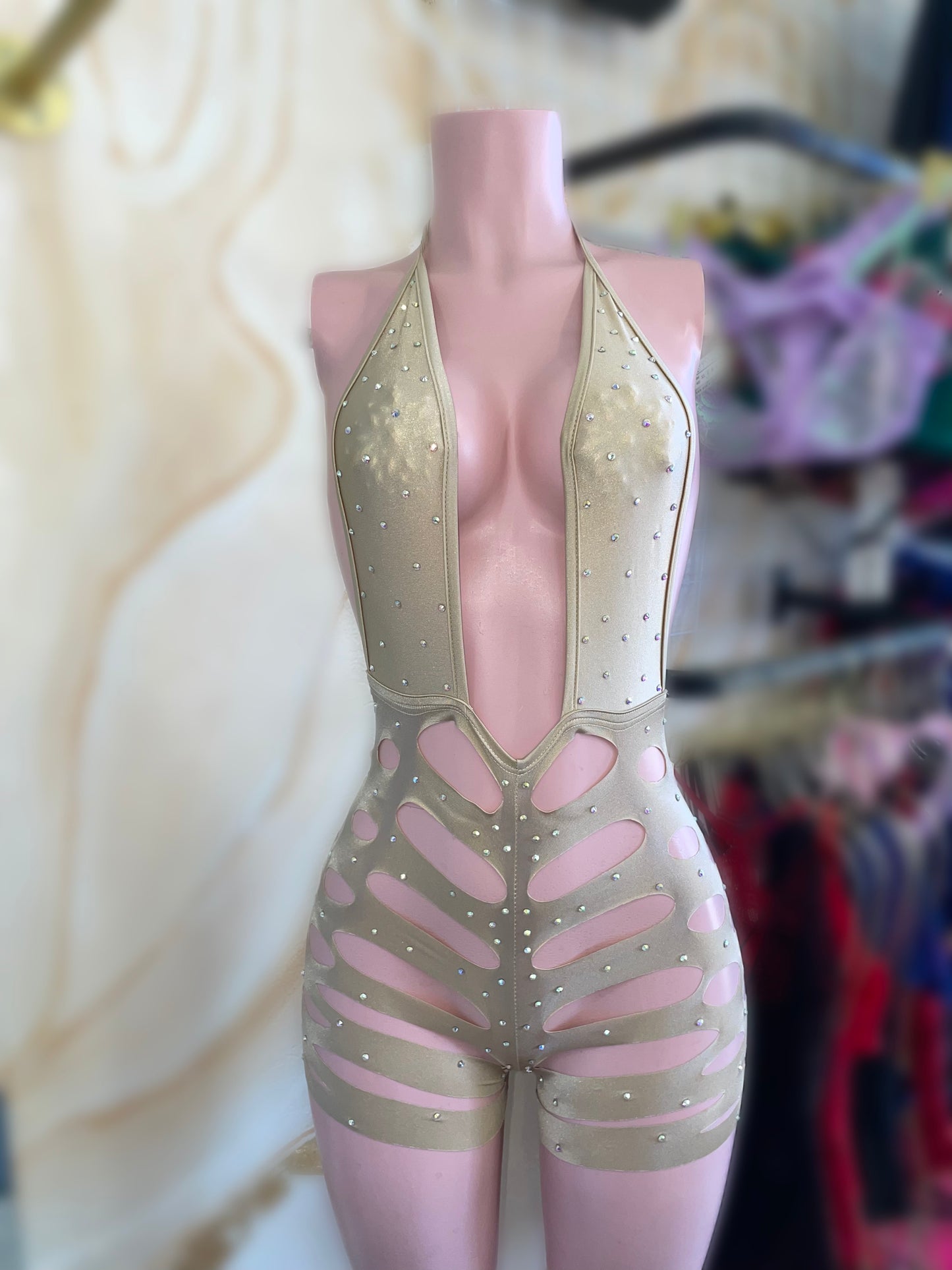 Gold Rhinestone Romper