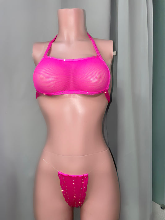 Wink For Pink Exotic Dancewear Set - Exotic dance outfit