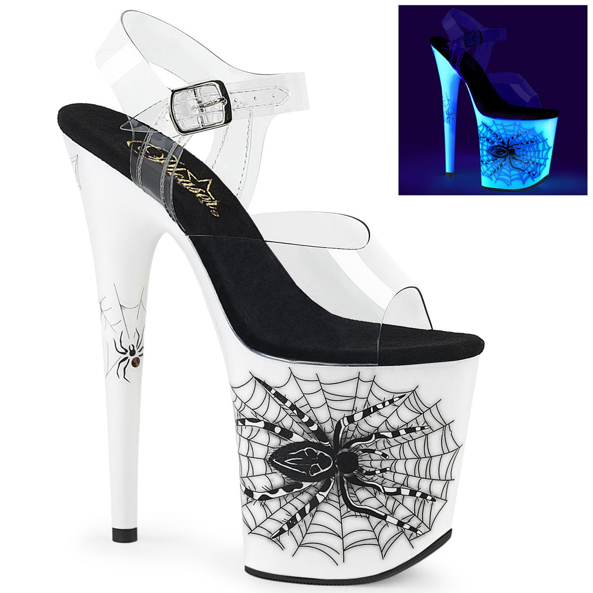 White Spider Platform Heels - Exotic dance heel