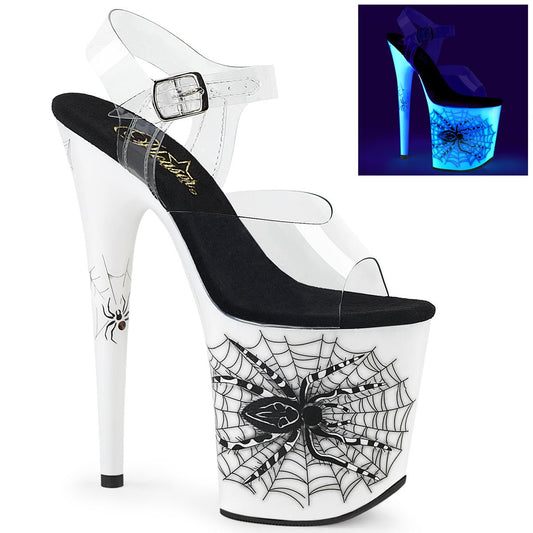 White Spider Platform Heels - Exotic dance heel