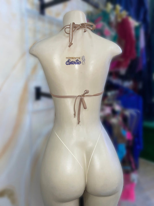 Beige Bling Slingshot - Exotic dance outfit