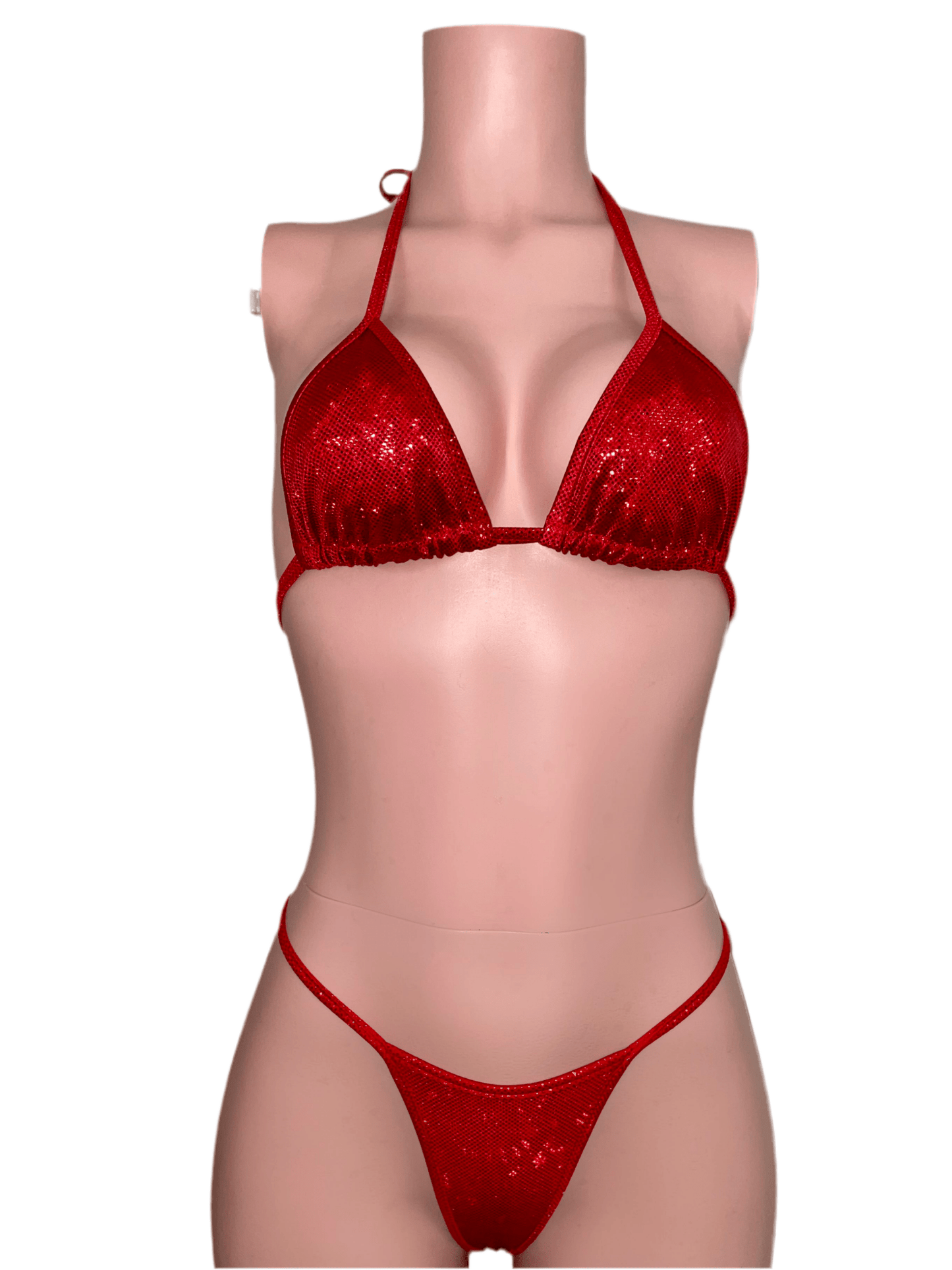 Essentials: Holographic Glitz Red Bikini - Exotic dance outfit