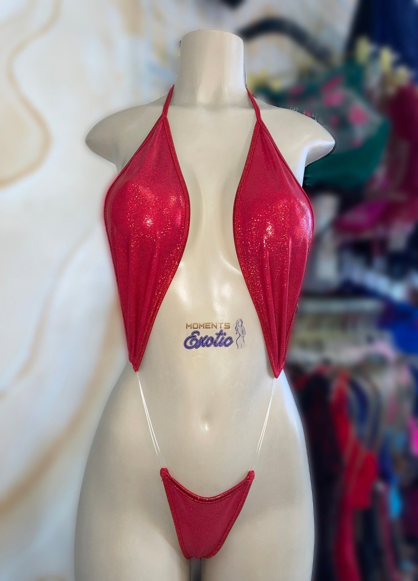Holographic Red Slingshot - Exotic dance outfit