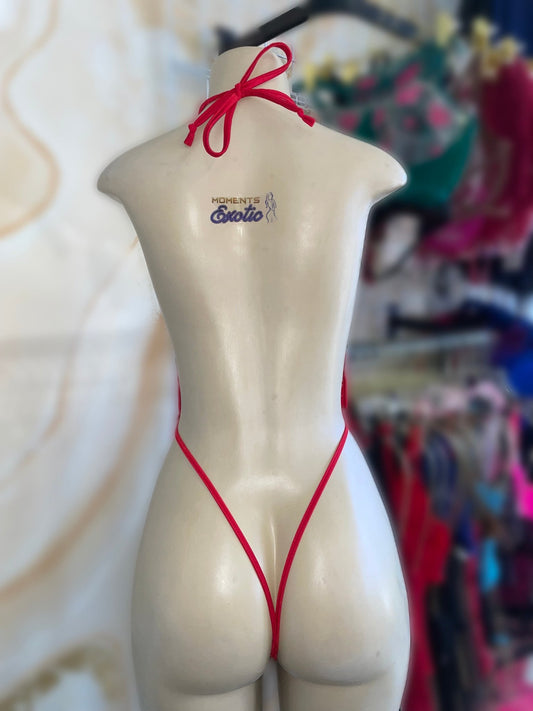 Red Lace Slingshot - Exotic dance outfit