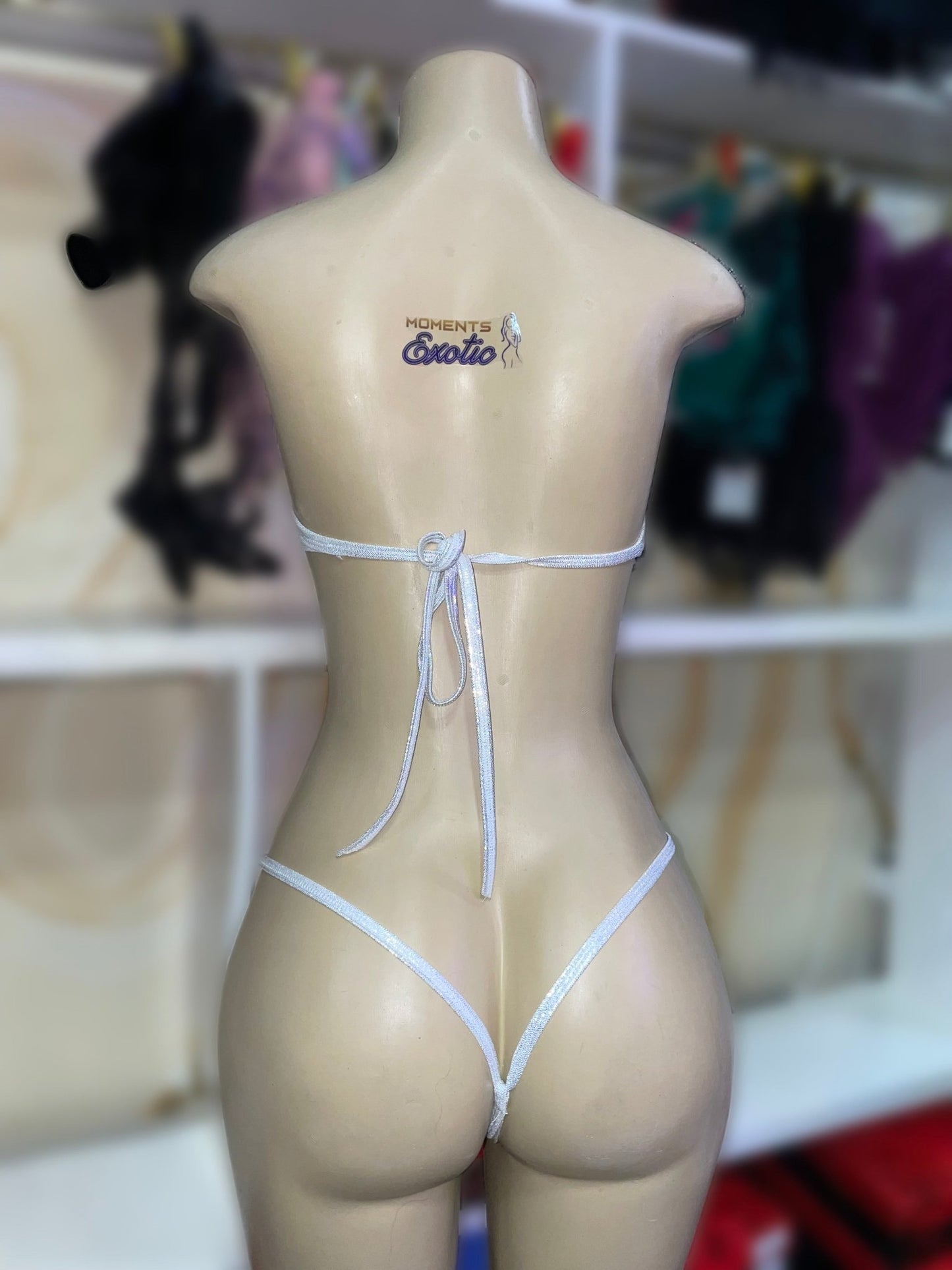 Silver Velvet 2pc Bikini - Exotic dance outfit