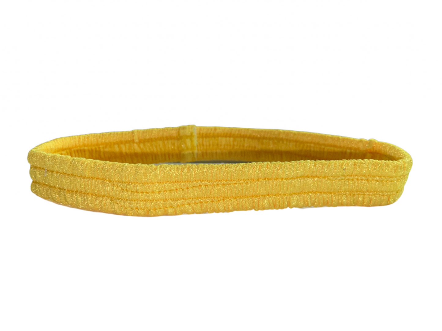 Yellow thigh garter made of stretch elastic, worn by exotic dancers as a money band.
