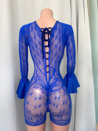 Blue Velvet Romper
