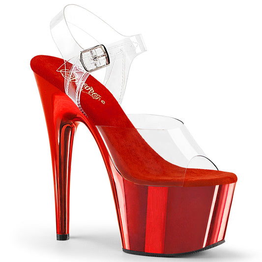 Red Chrome Platform Heels