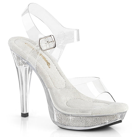 5 Inch Clear Rhinestone Heels - Exotic dance heel