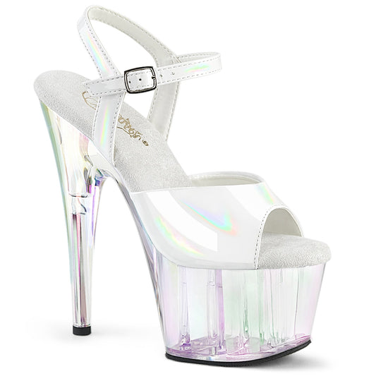 7 Inch White Holo Heels - Exotic dance heel
