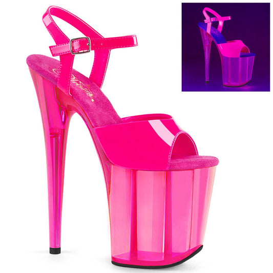 8 Inch Neon Pink UV Heels - Moments ExoticExotic dance heel