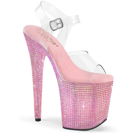 8 Inch Pink Bling Heels - Exotic dance heel