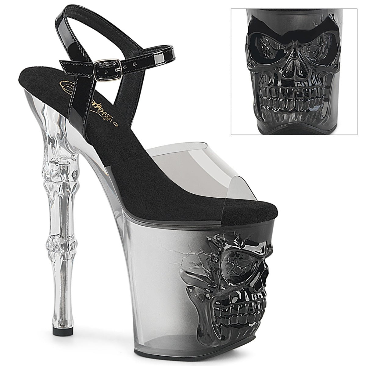 8” Ombre Skull Clear Platform Heels - Exotic dance heel