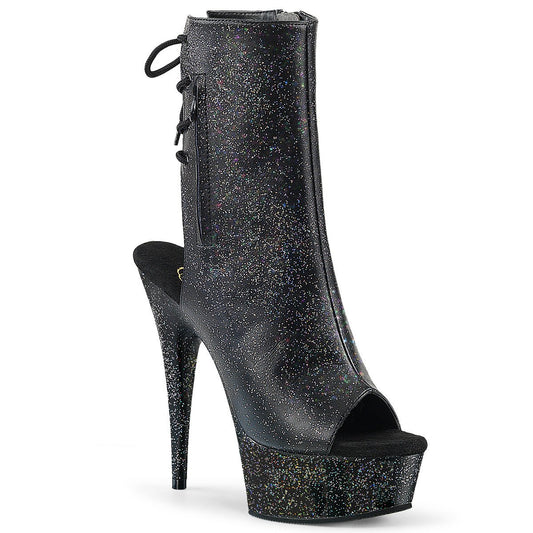 Black Glitter Platform Boot - Exotic dance heel