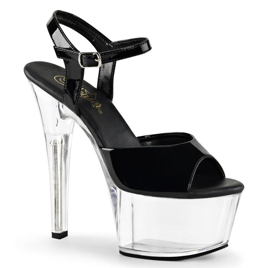 Black Patent Clear Platform Heels - Exotic dance heel