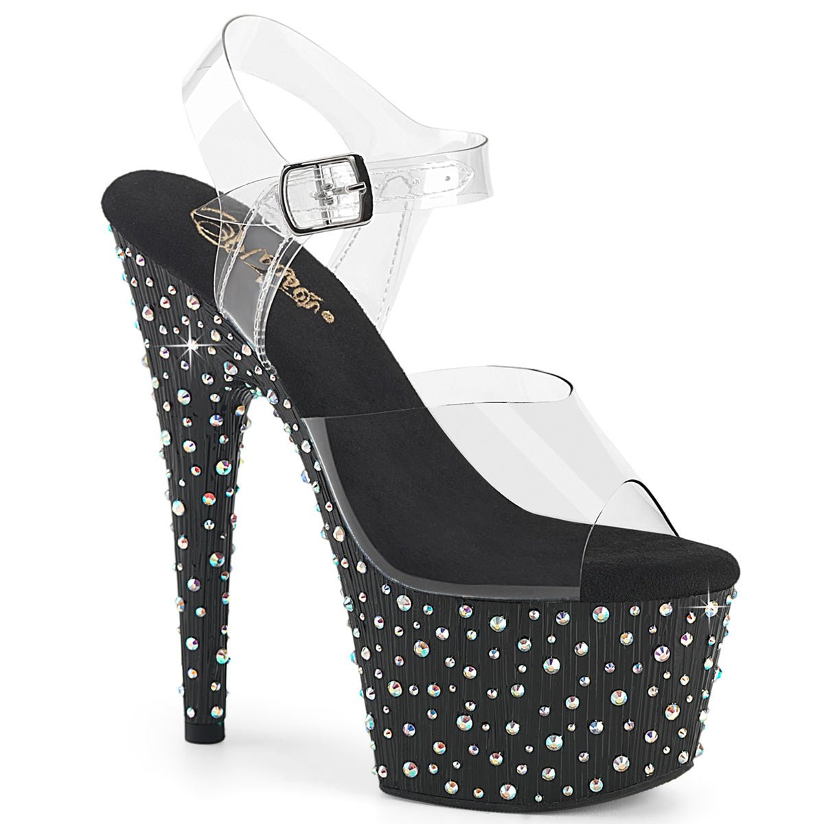 Black Rhinestone Platform Heels - Exotic dance heel