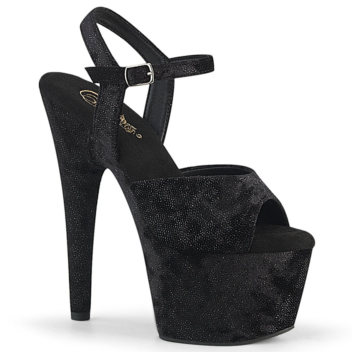Black Shimmer Platform Heels - Exotic dance heel