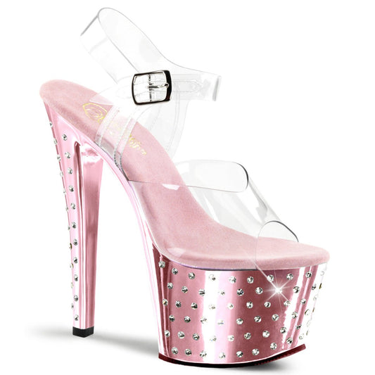Pink Chrome Rhinestone Heels - Exotic dance heel