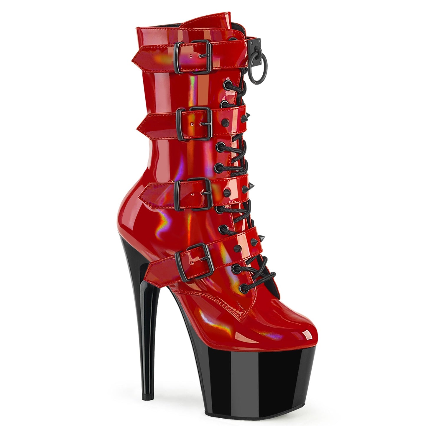 Red Holographic Platform Heels - Exotic dance heel