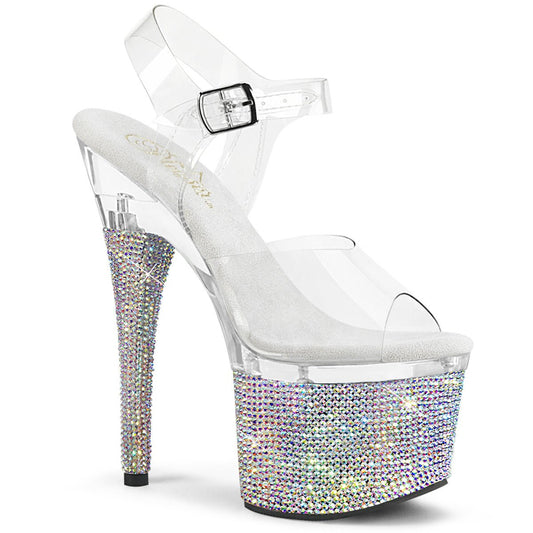 Rhinestone Clear Platform Heels - Exotic dance heel