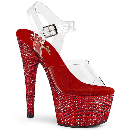 Ruby Red Rhinestone Heels - Exotic dance heel