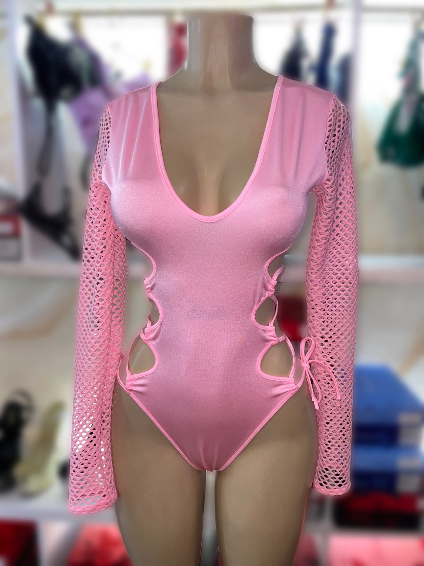 Baby Pink Bottle Bodysuit Stripper Outfit - Exotic dance outfit