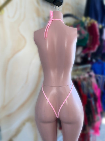 Baby Pink Lace Slingshot - Exotic dance outfit