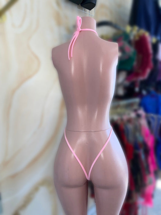 Baby Pink Lace Slingshot - Exotic dance outfit
