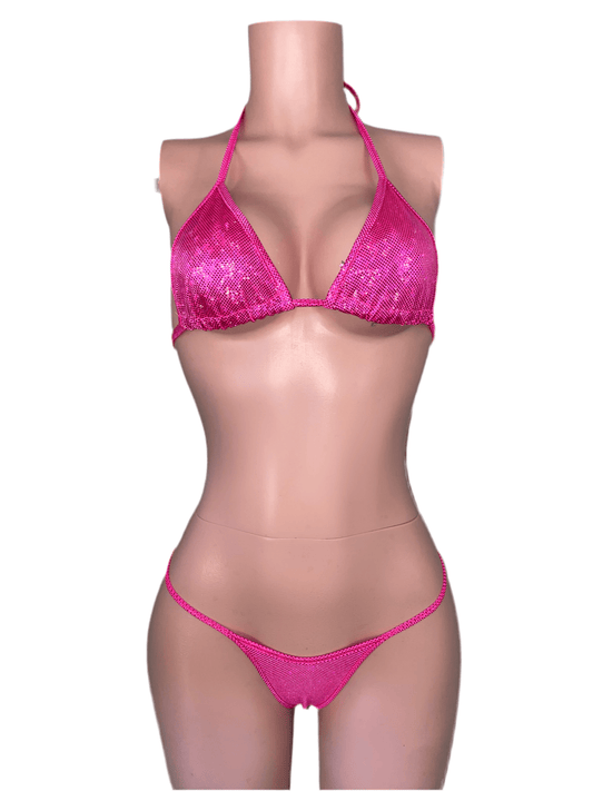 Essentials: Holographic Glitz Pink Bikini - Exotic dance outfit