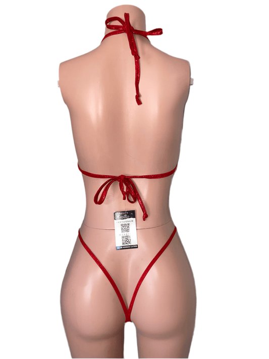 Essentials: Holographic Glitz Red Bikini - Exotic dance outfit