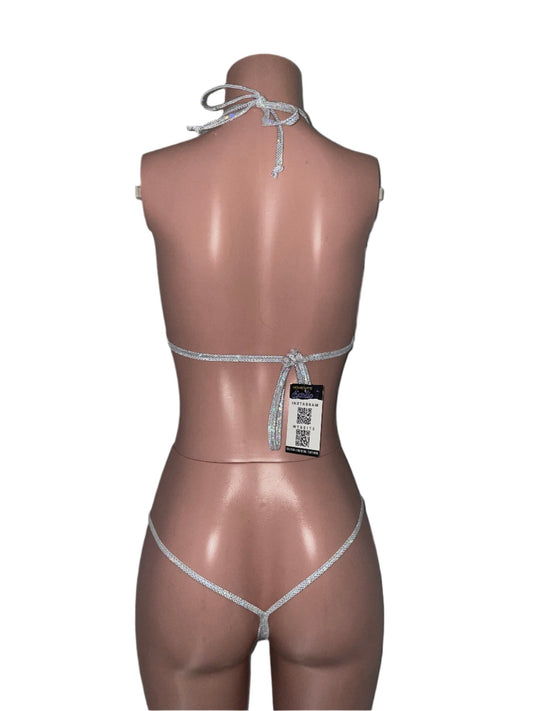 Essentials: Holographic Glitz Silver Bikini - Exotic dance outfit