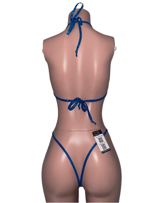Essentials: Holographic Glitz Turquoise Bikini - Exotic dance outfit