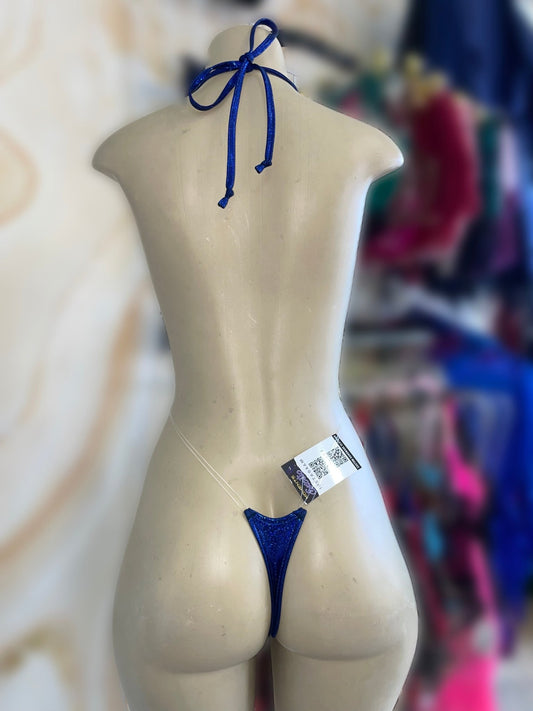 Holographic Blue Slingshot - Exotic dance outfit