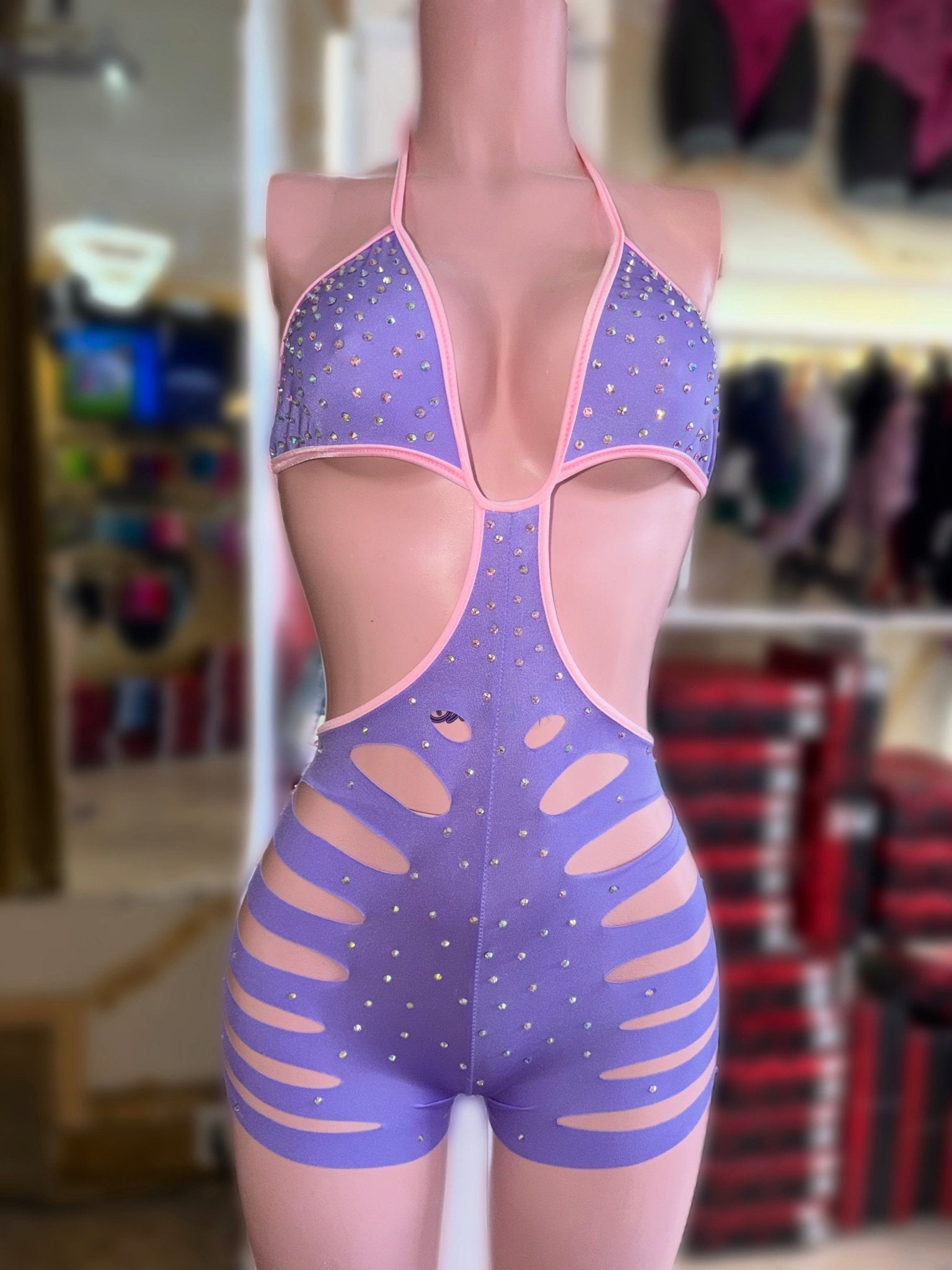 Lilac Short Bodysuit - Exotic dance outfit