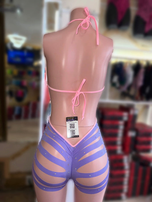 Lilac Short Bodysuit - Exotic dance outfit