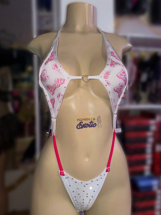 Pink Stripper Slingshot - Exotic dance outfit