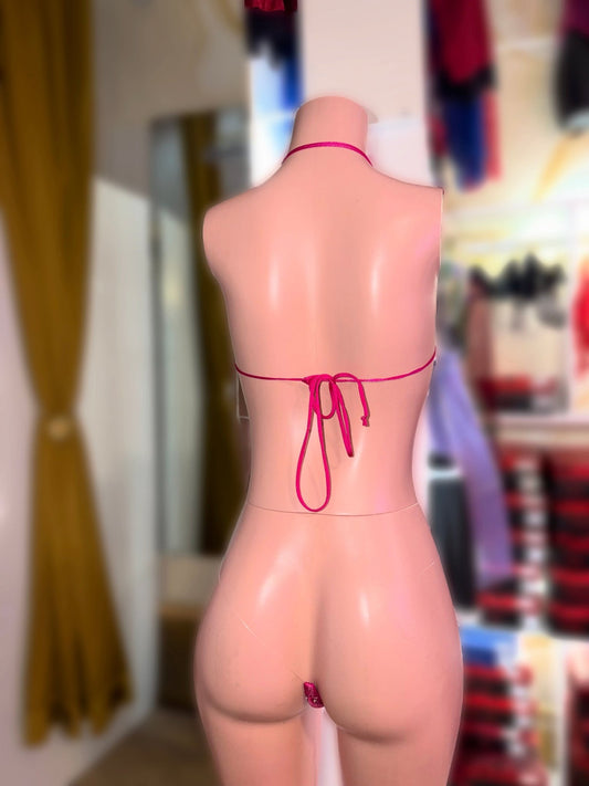 Pink Velvet Bikini 2pc - Exotic dance outfit