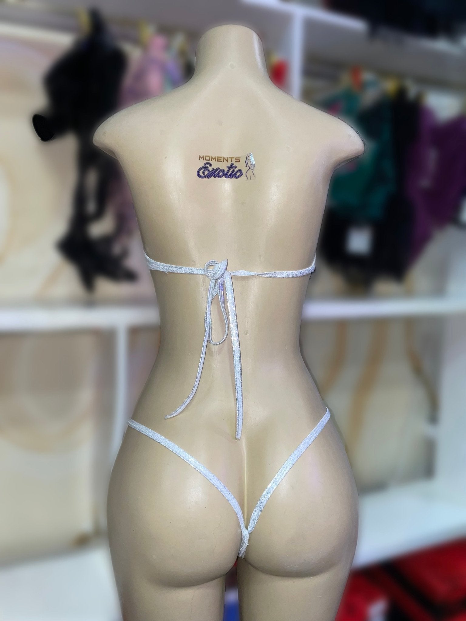 Silver Velvet 2pc Bikini - Exotic dance outfit