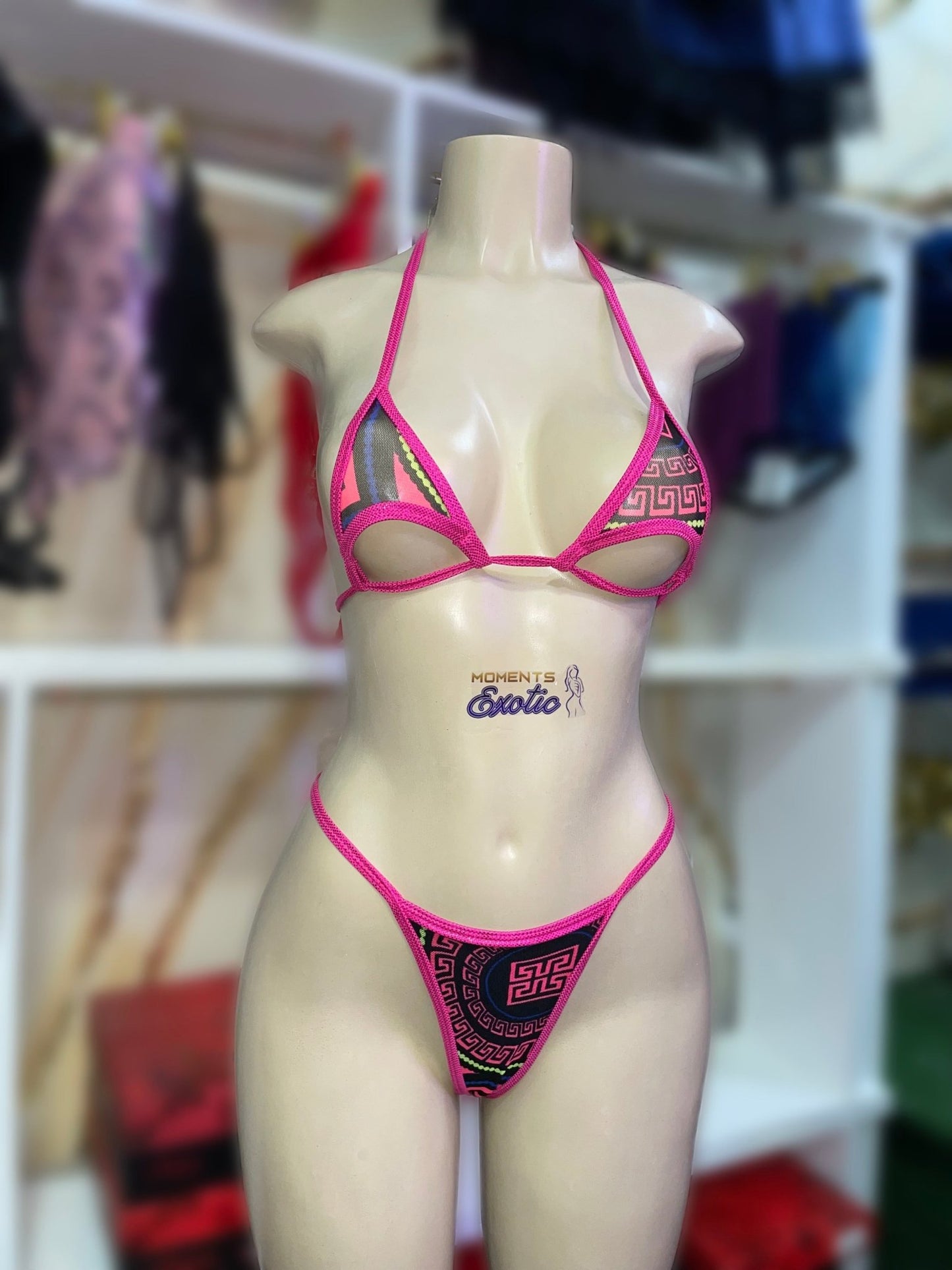 Tribal Pink Micro 2pc Bikini - Exotic dance outfit