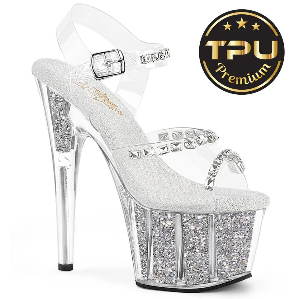 Glitter Rhinestone Pole Dancing Heels - Moments ExoticExotic Dance Shoes