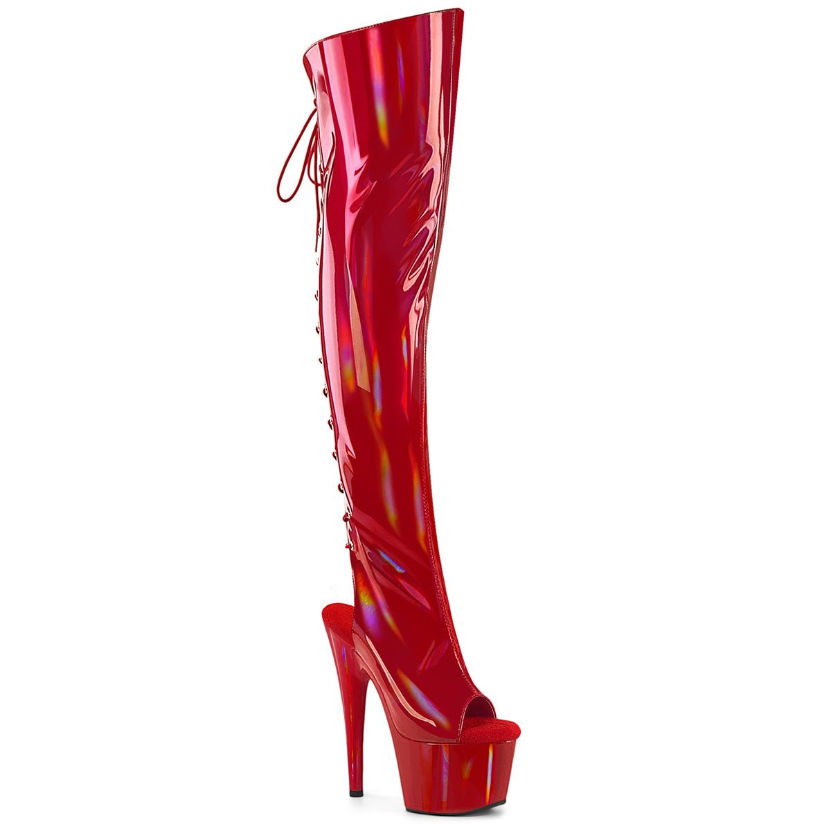 Red Chrome Thigh High - Moments Exotic