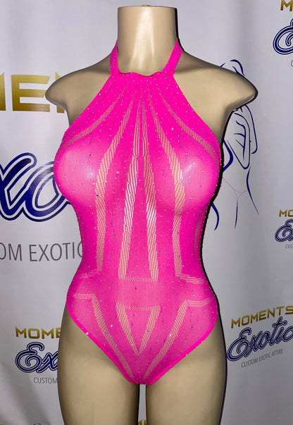 Pink Diamond Halter One Piece Exotic Dancewear - Moments ExoticExotic dance outfit